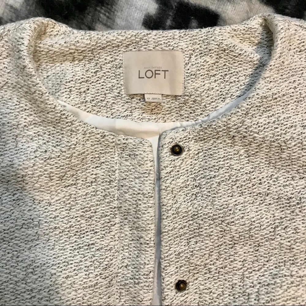 LOFT Textured Knit Winter Blazer Size 12 - Picture 3 of 4